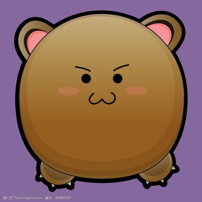 印花矢量图t恤图案可爱卡通动物熊免费素材