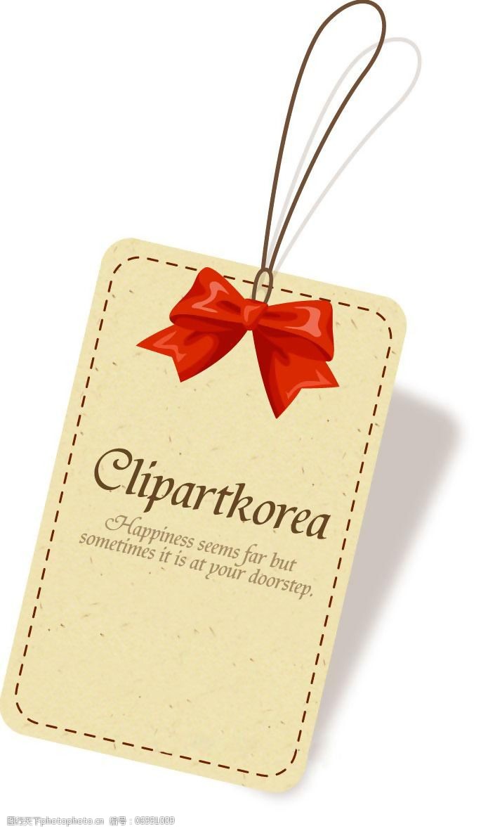 吊牌文字英文生活元素蝴蝶结免费素材