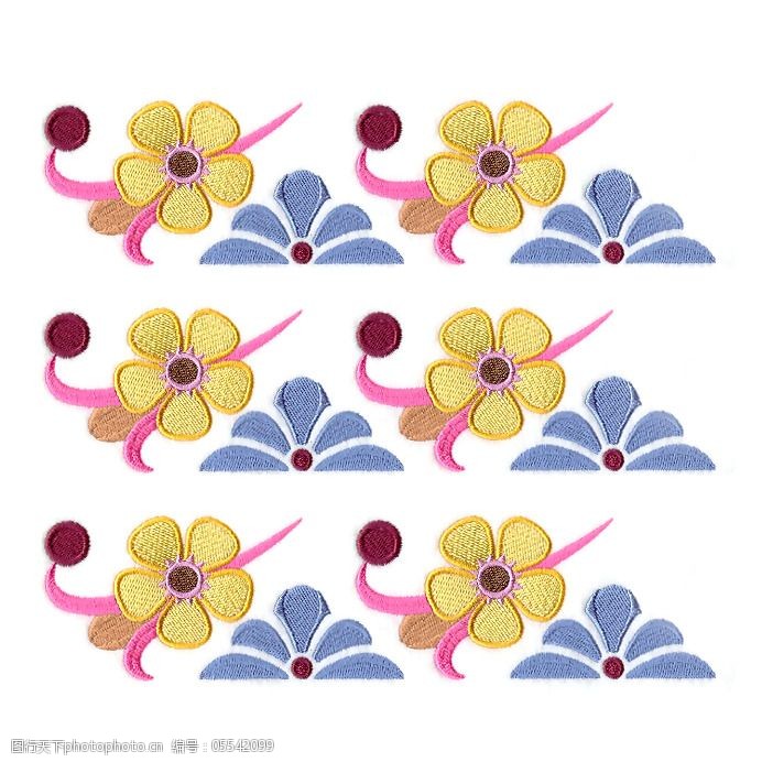 绣花花边植物植物花纹花卉免费素材