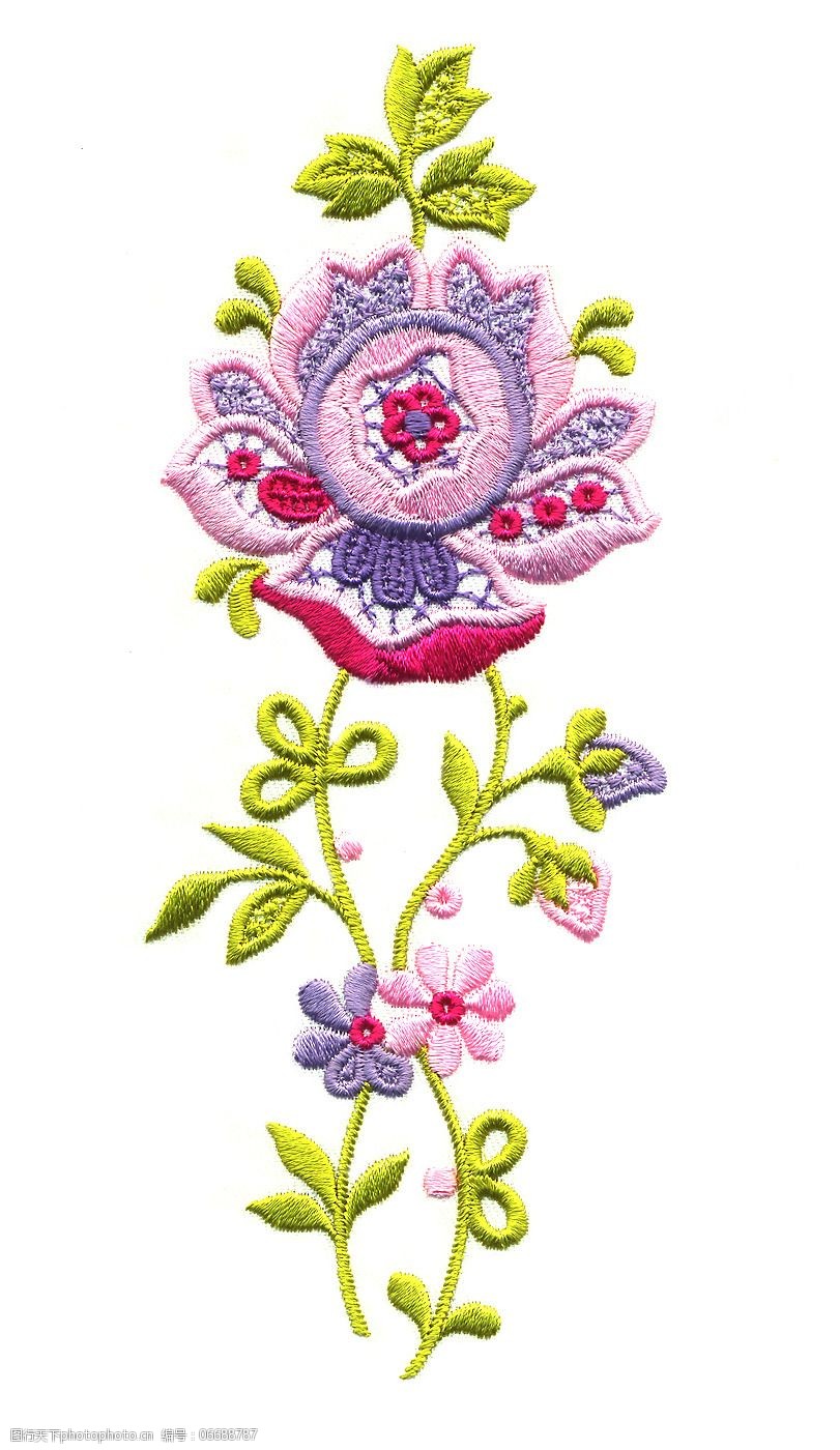 绣花花纹植物花纹花朵藤蔓免费素材图片