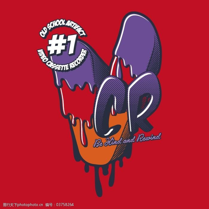 印花矢量图t恤图案纯文字英文色彩免费素材