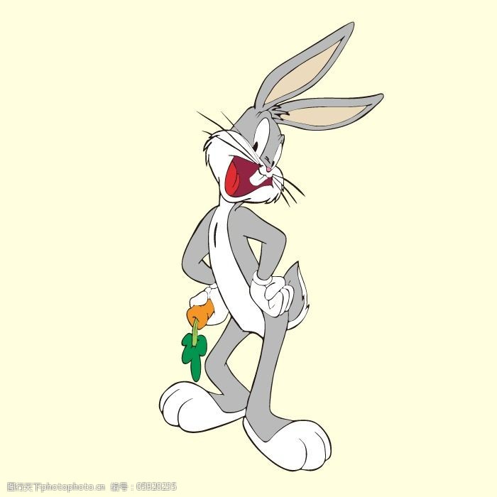 印花矢量图t恤图案卡通形象卡通动物兔八哥免费素材