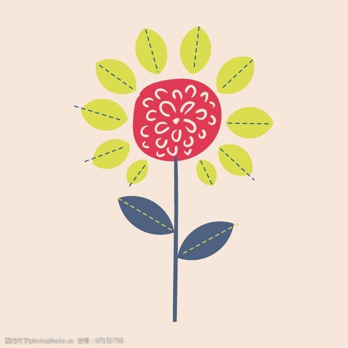 印花矢量图t恤图案可爱卡通植物花朵免费素材