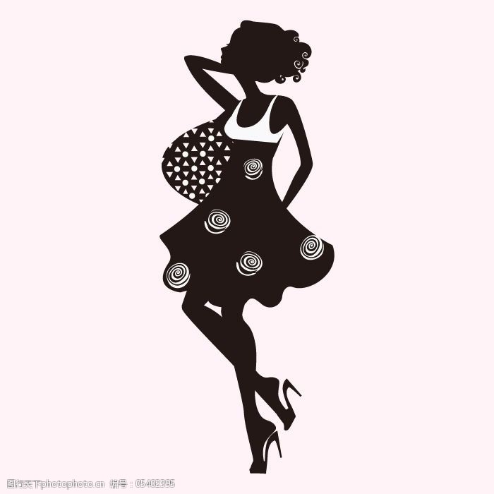 免费下载 女人 人物 印花矢量图 图文结合 面料图库 服装设计 图案花