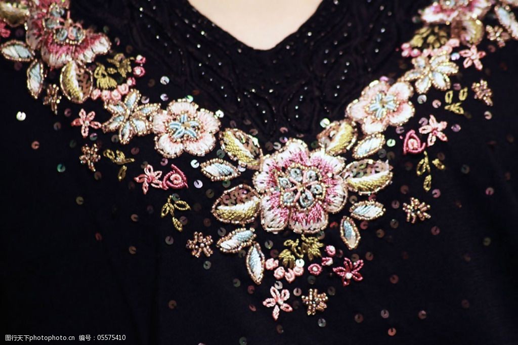 服装图案 花朵 花纹 免费下载 领边 亮片 面料图库 服装设计 图案花型