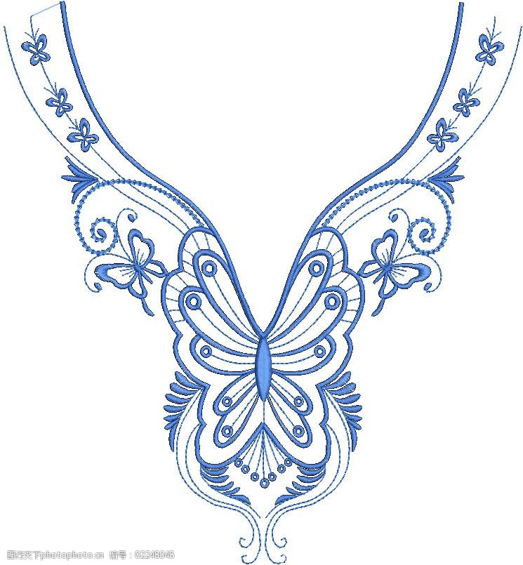 服装图案 蝴蝶结 花纹 免费下载 绣花 领边 面料图库 服装设计 图案花