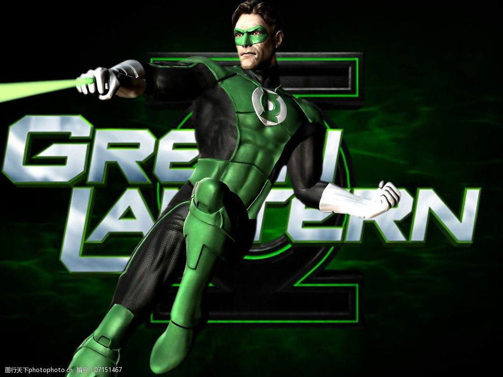 位图绿灯侠人物男人英文免费素材