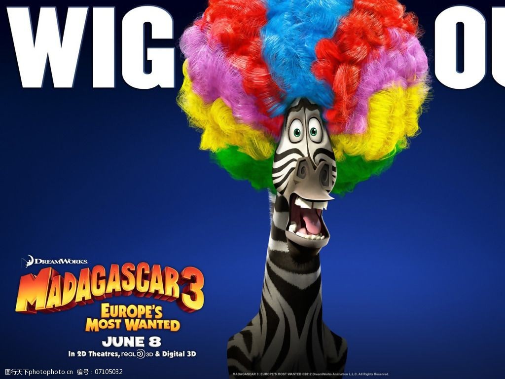 位图热门动画马达加斯加3动物斑马免费素材