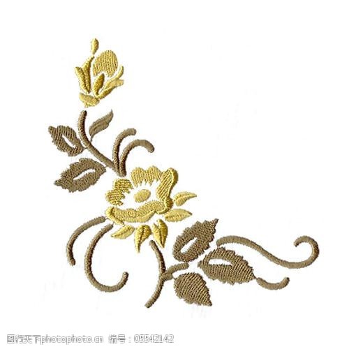 绣花花边植物植物花纹花朵免费素材