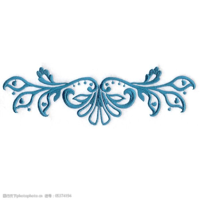 绣花花朵花边树叶免费素材