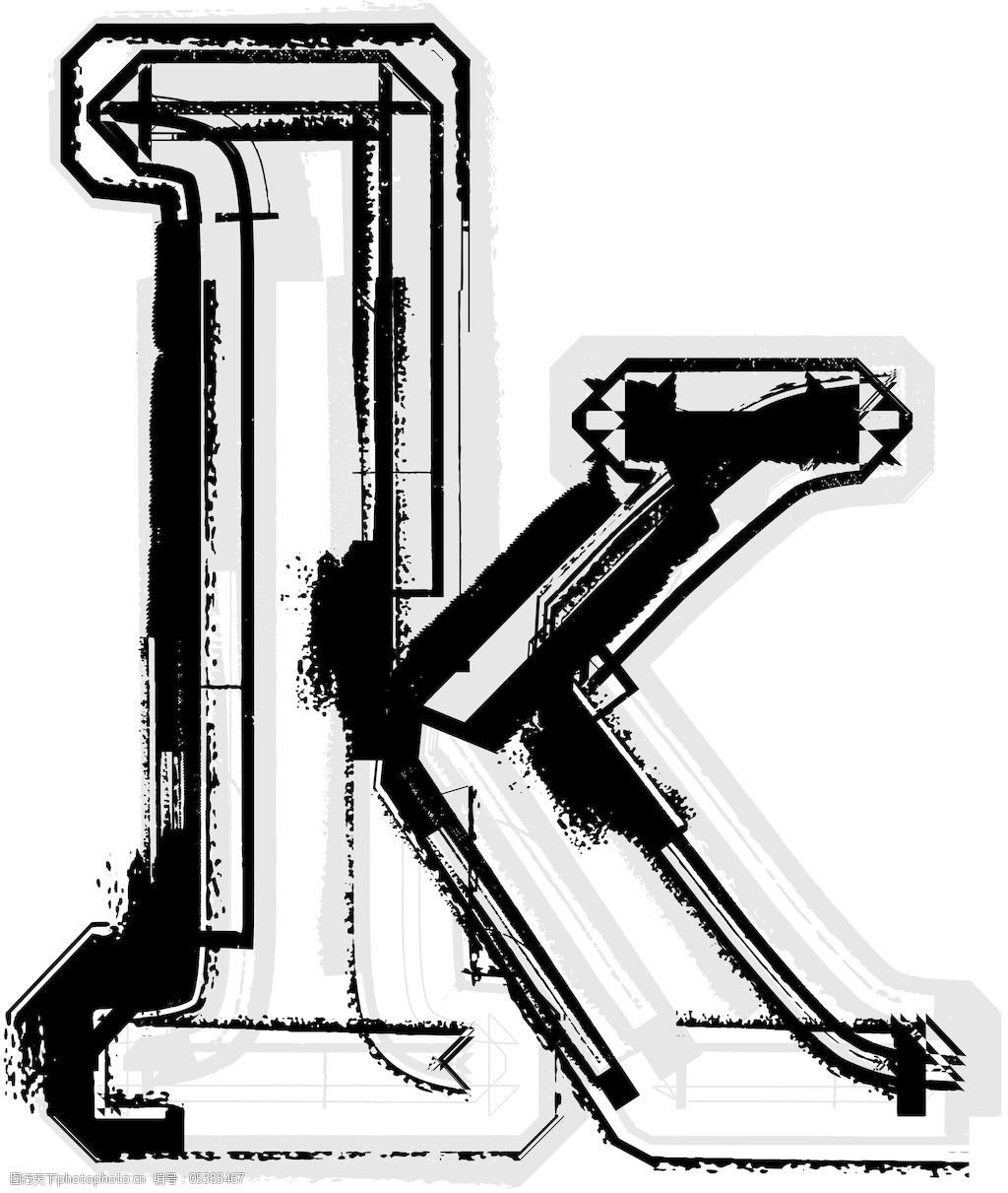 垃圾字体字母k图片 图行天下素材网