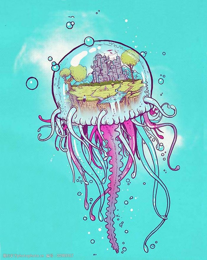 现代科技 服装设计 关键词:位图免费下载 插画 服装图案 海洋生物