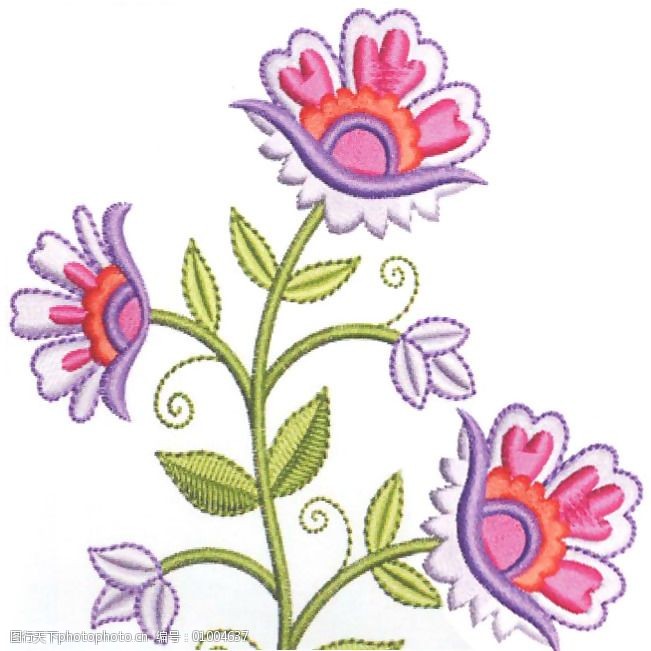 绣花花卉家纺免费素材