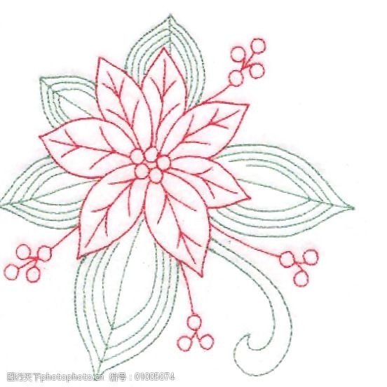 绣花花卉家纺免费素材