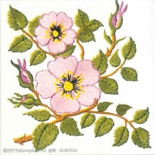 绣花花卉家纺免费素材