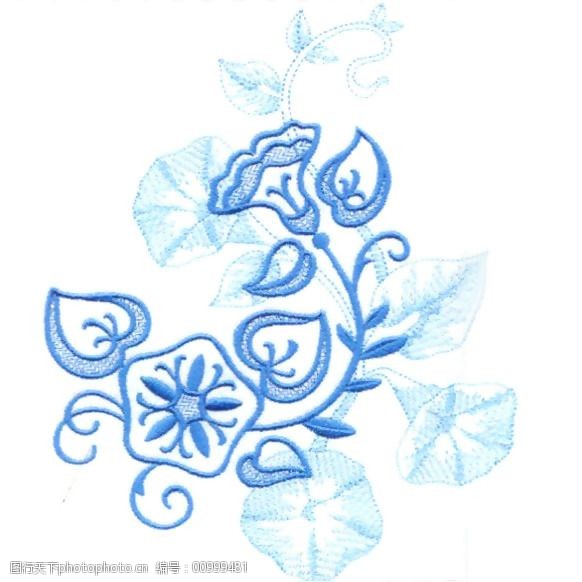 花卉 家纺 免费下载 牵牛花 藤蔓 绣花 面料图库 服装设计 图案花型
