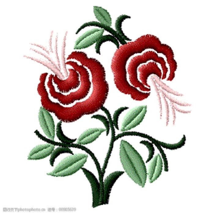 关键词:绣花免费下载 服装图案 花朵 花卉 免费下载 绣花 叶子 植物