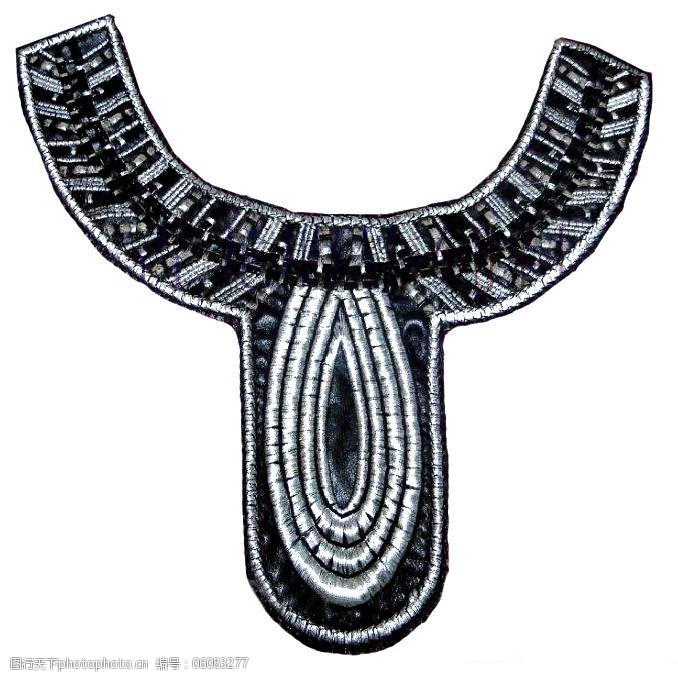 时尚衣领领圈装饰u形领圈钉珠免费素材