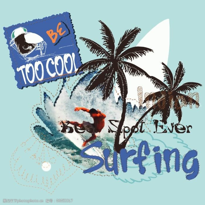 印花矢量图靓仔装t恤图案潮流运动免费素材