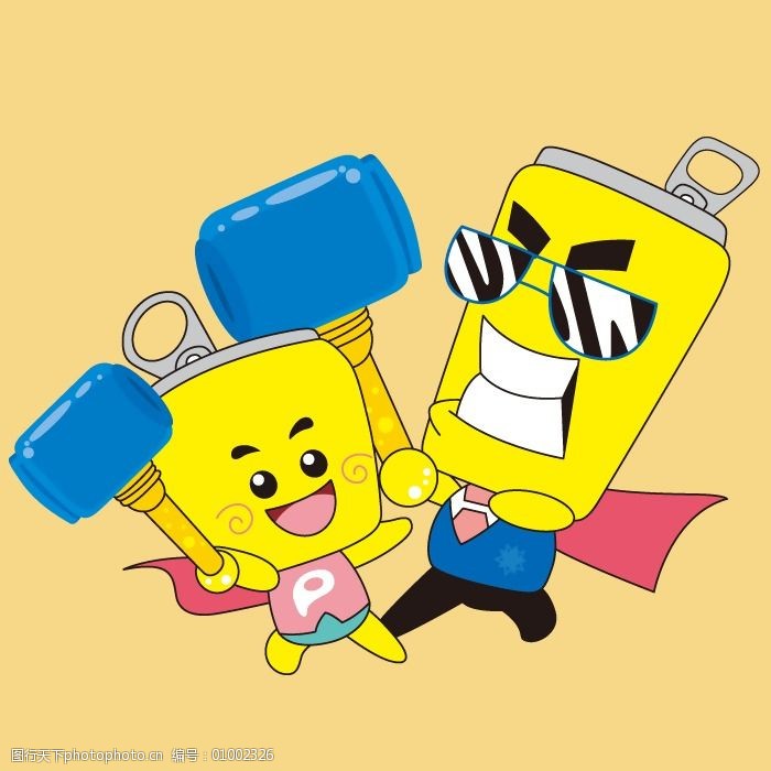 印花矢量图可爱卡通卡通形象哈皮父子色彩免费素材