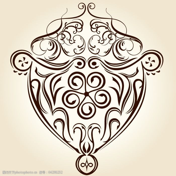 印花矢量图欧式花纹线条图腾色彩免费素材