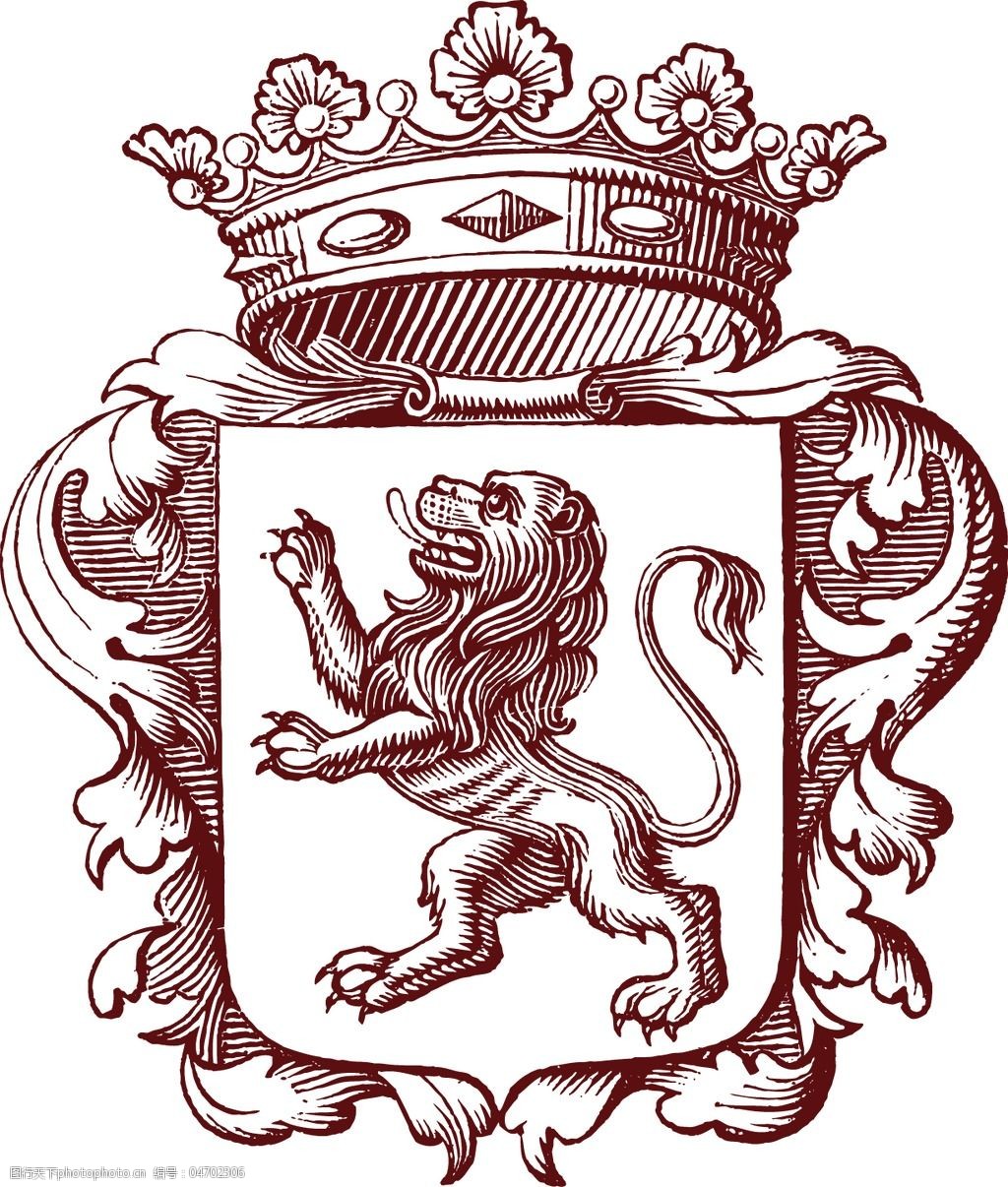 印花矢量图动物狮子色彩棕色免费素材