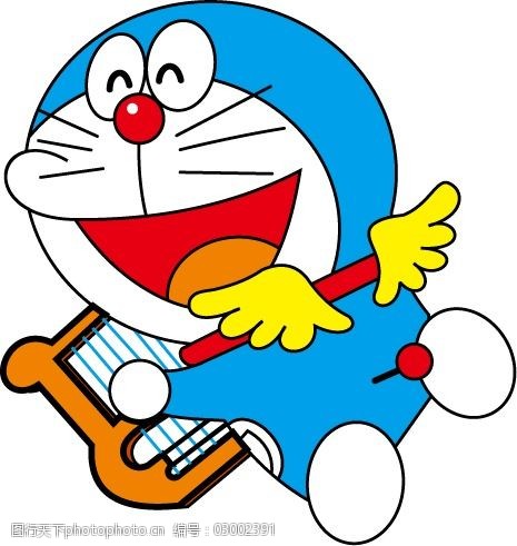印花矢量图可爱卡通小叮当机器猫多拉a梦免费素材
