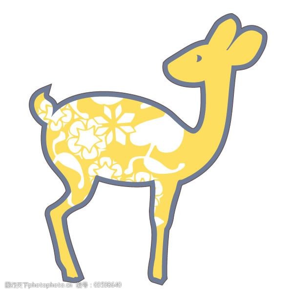 印花矢量图色彩黄色抽象动物花纹免费素材