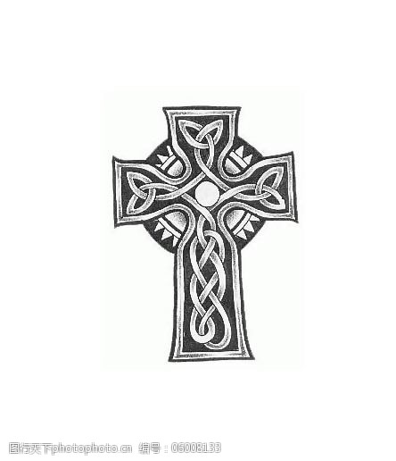 位图花纹色彩黑白色十字架免费素材