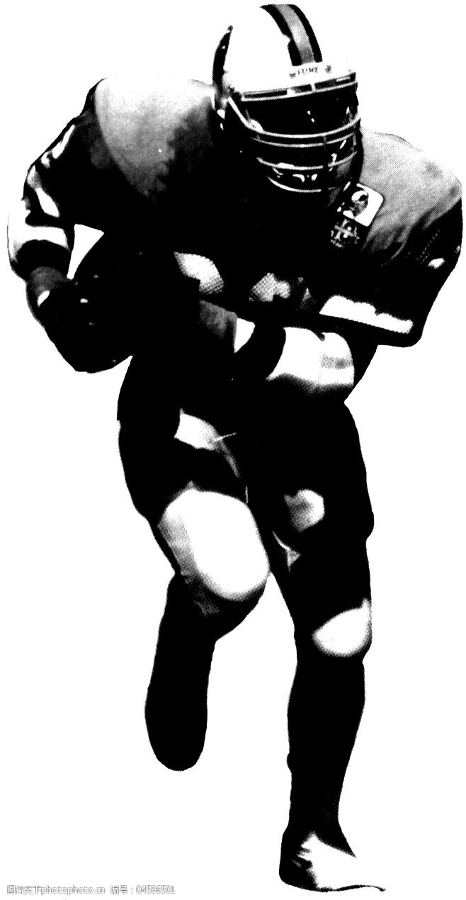 位图青年男人黑白色橄榄球免费素材