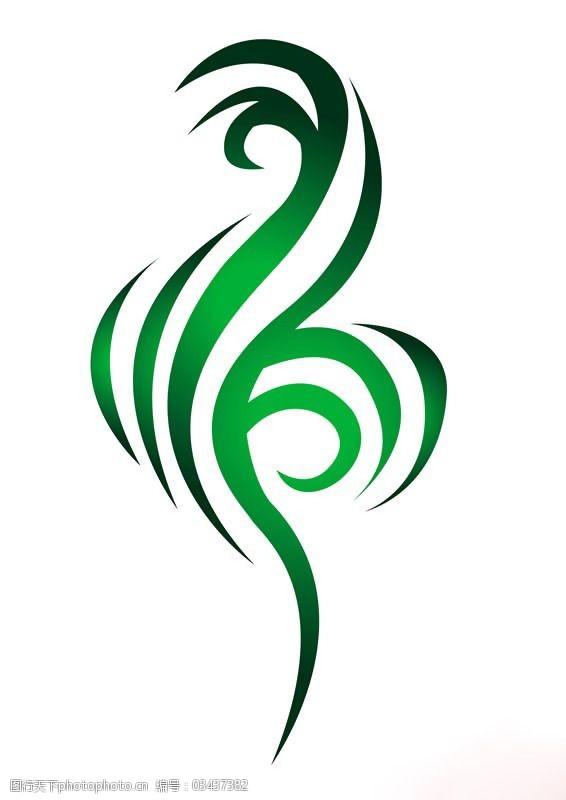 位图色彩绿色抽象图腾免费素材