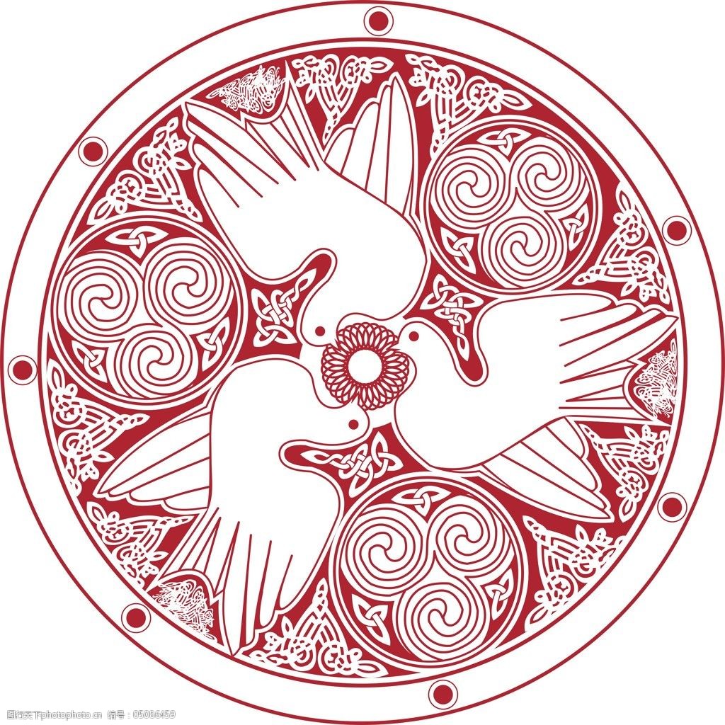 印花矢量图动物鸟类鸽子色彩免费素材