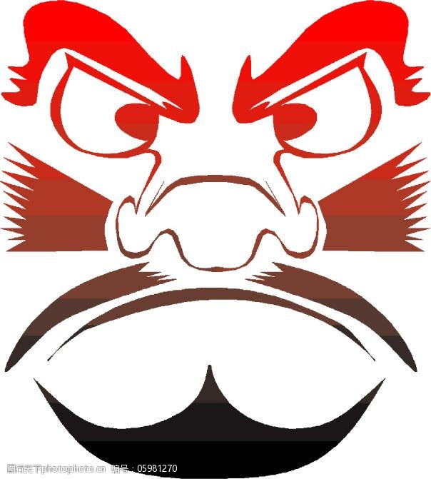 印花矢量图脸谱红色抽象免费素材