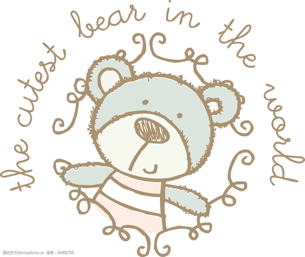 关键词:印花矢量图免费下载 服装图案 可爱卡通 免费下载 文字 熊