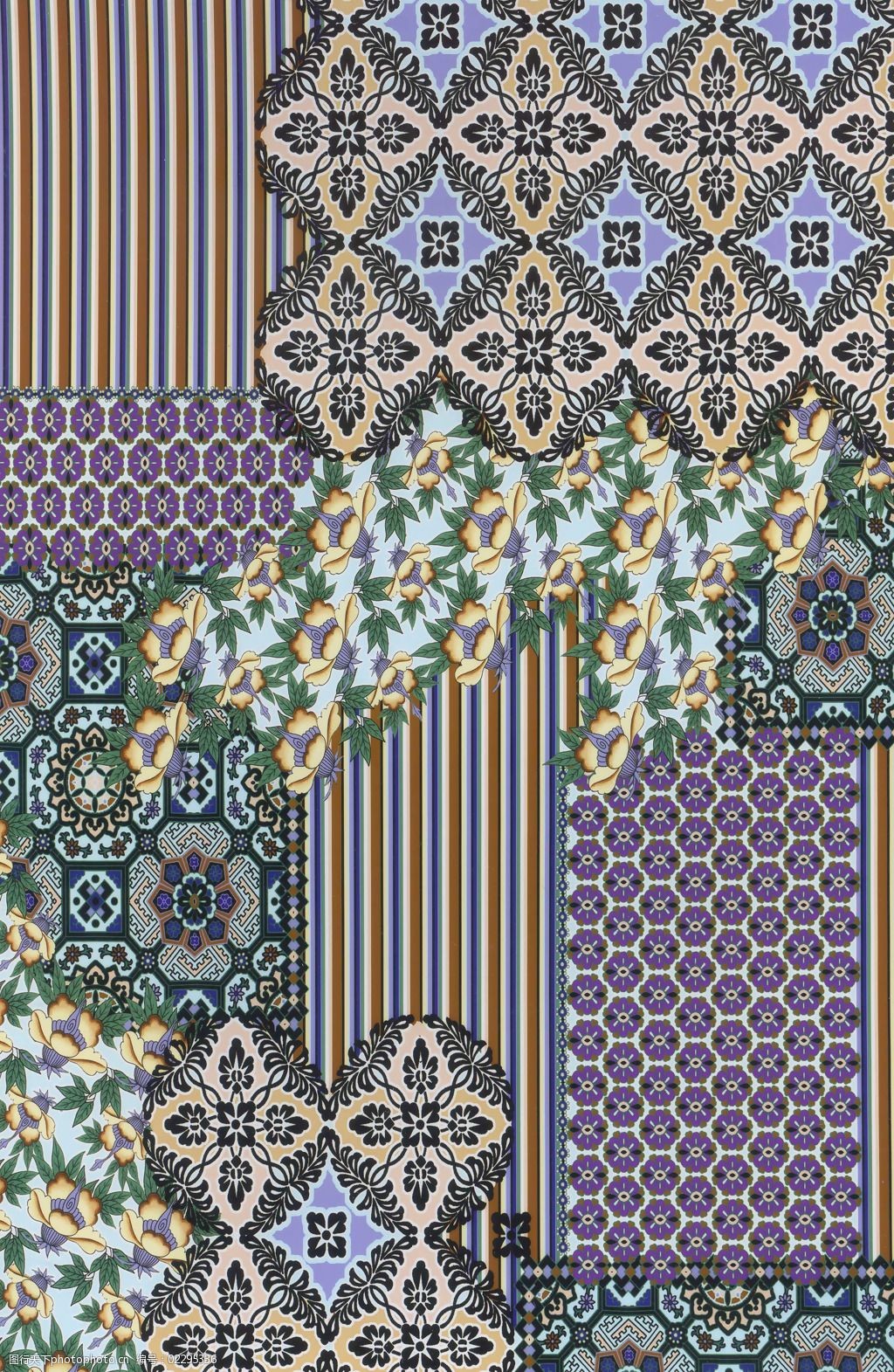 实物面料混合花纹免费素材