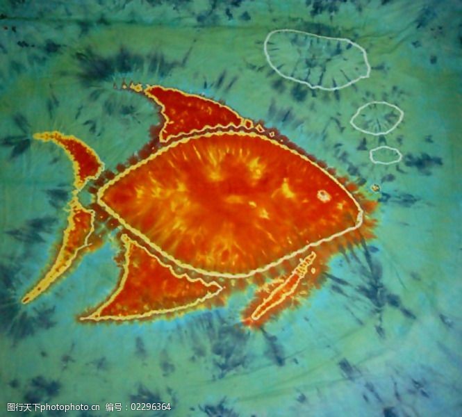 实物面料扎染鱼免费素材