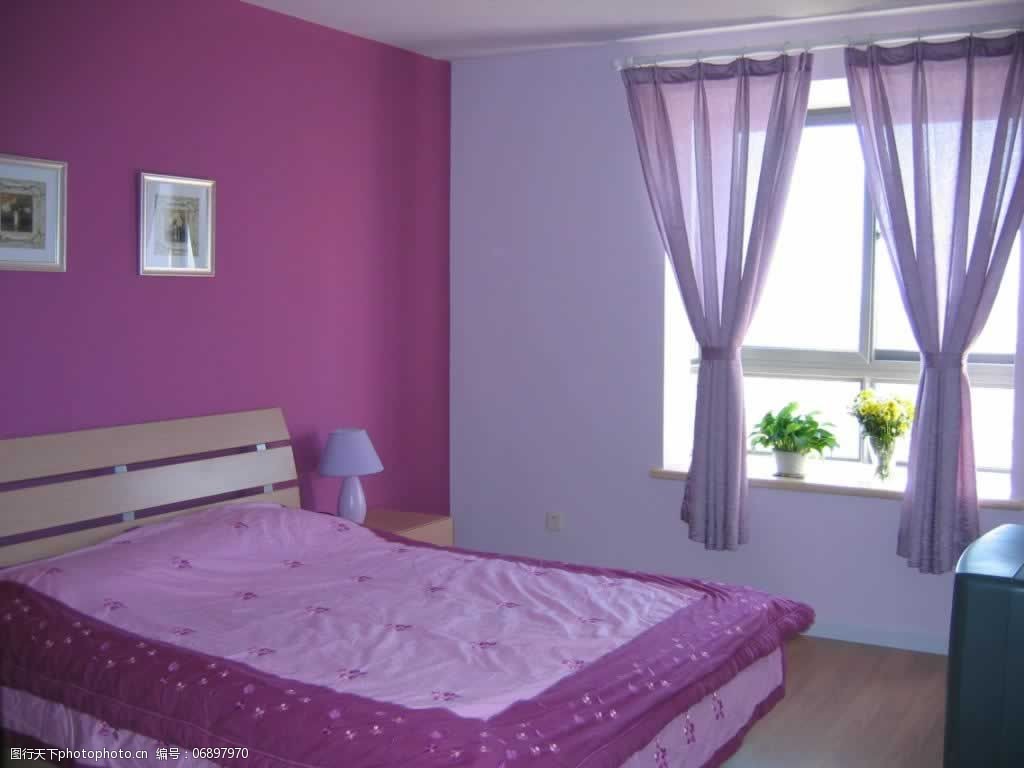 紫色卧室装饰装修素材免费下载(图片编号:1906597)-六图网