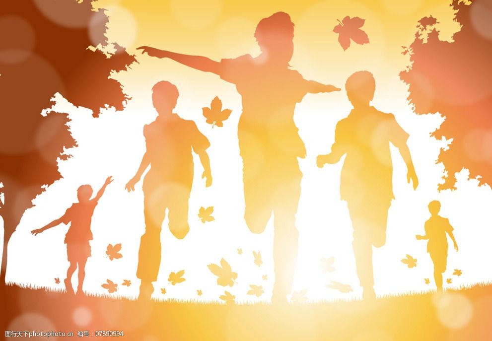 卡通儿童剪影图片