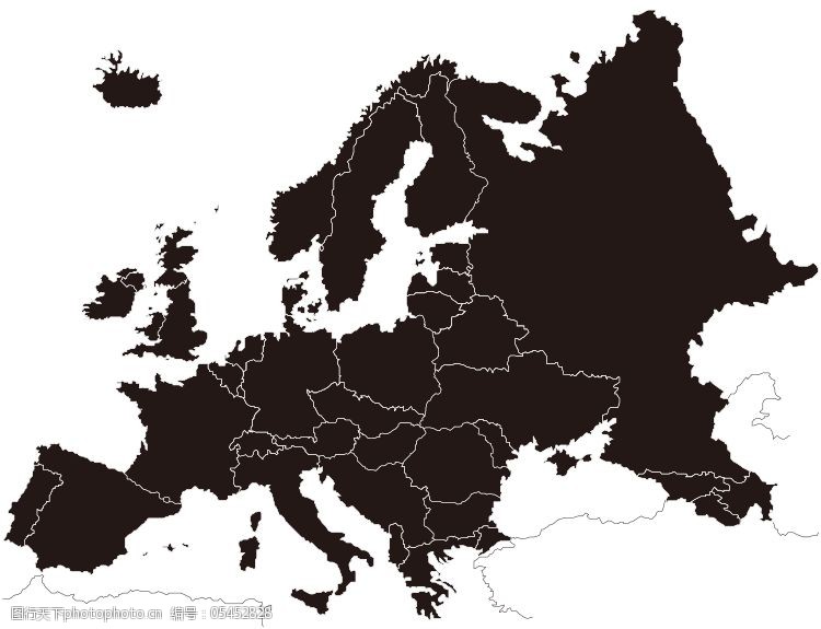 欧洲地图无字图片