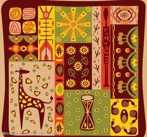 5丰富多彩的非洲装饰矢量素材