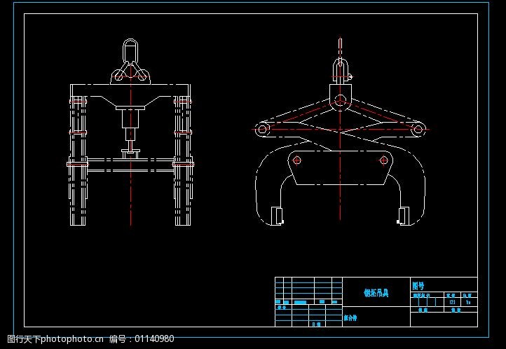 钢坯吊具cad图纸