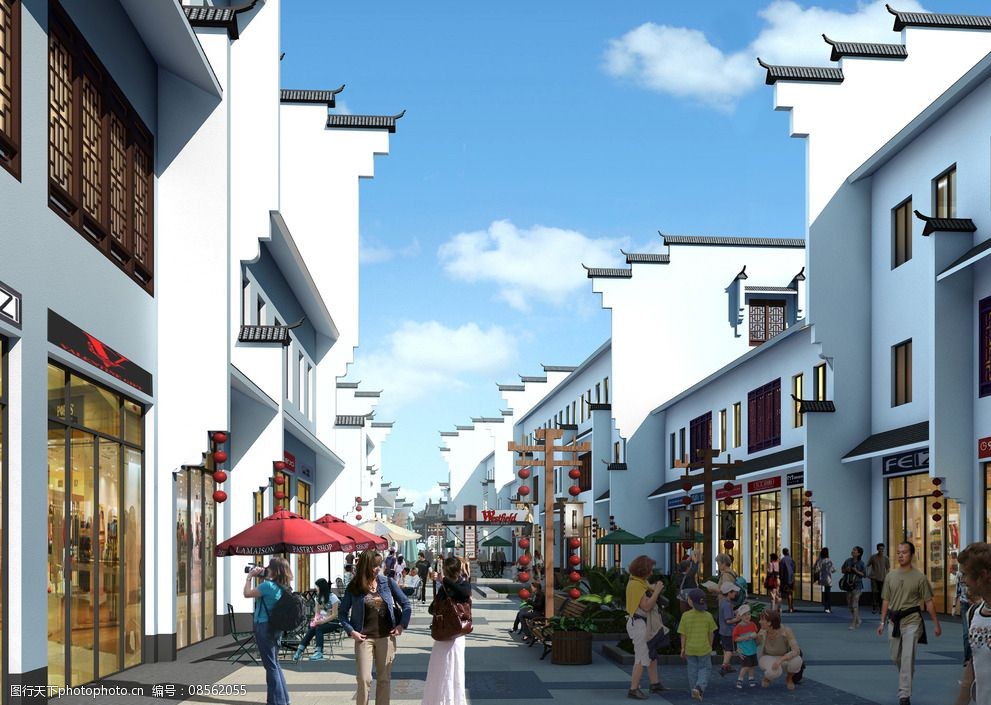 徽派商业效果图图片