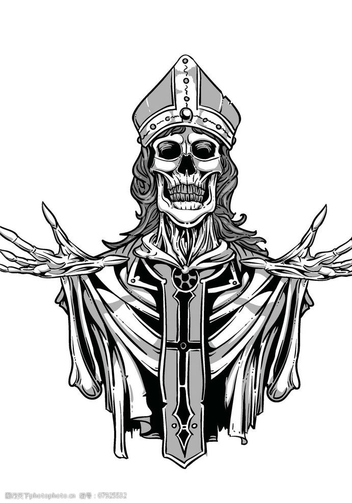 骷髅t恤图案设计图片