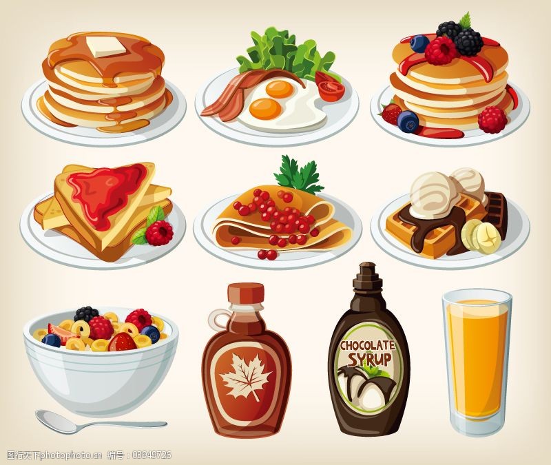 10款卡通食物设计矢量素材