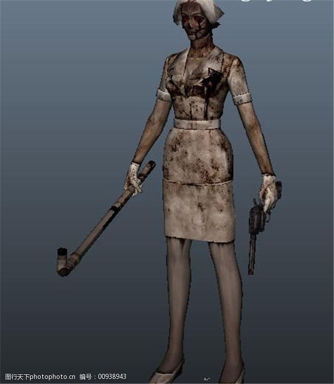 恐怖3d女护士僵尸游戏模型