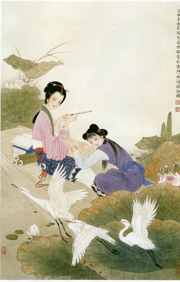 李清照词意争渡图片