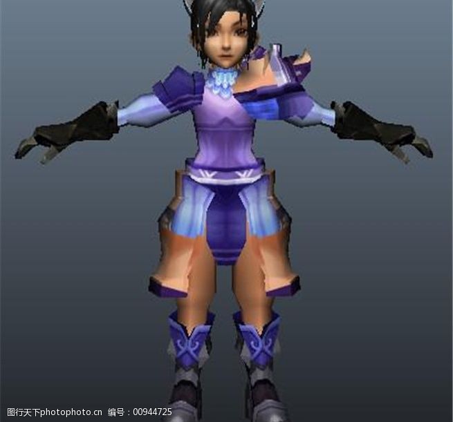 3d人物場景模塊 女角色遊戲裝飾 武俠網遊素材 3d模型素材 遊戲cg模型