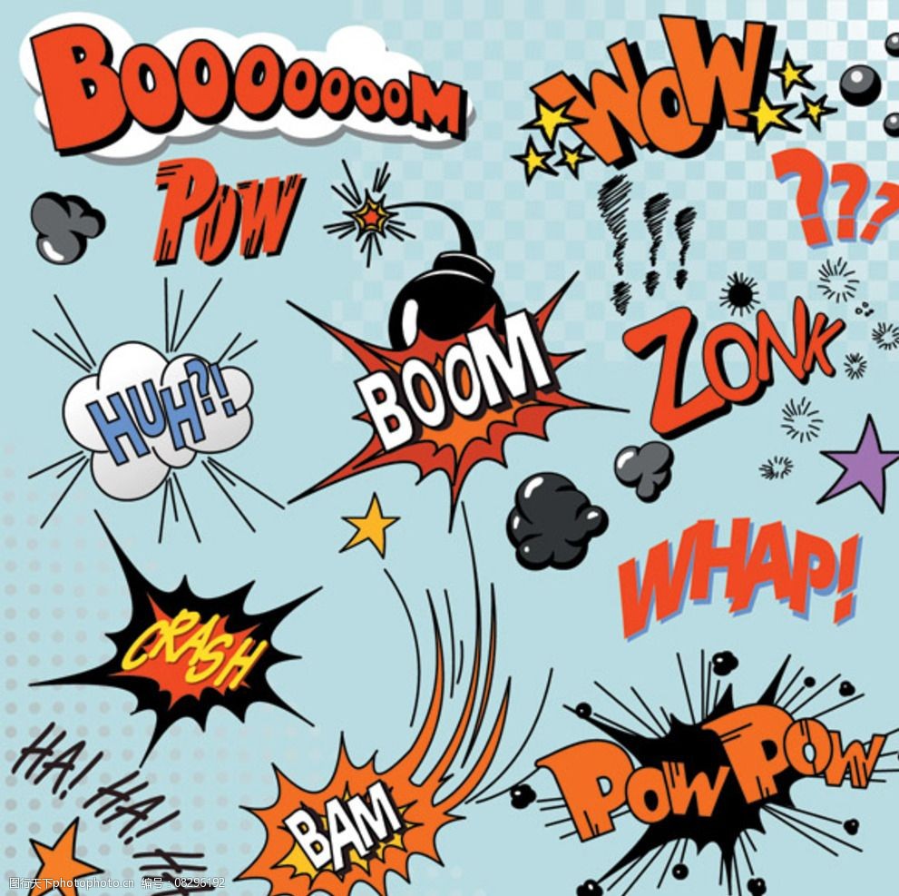 美国英文漫画符号标志图片图片 图行天下素材网