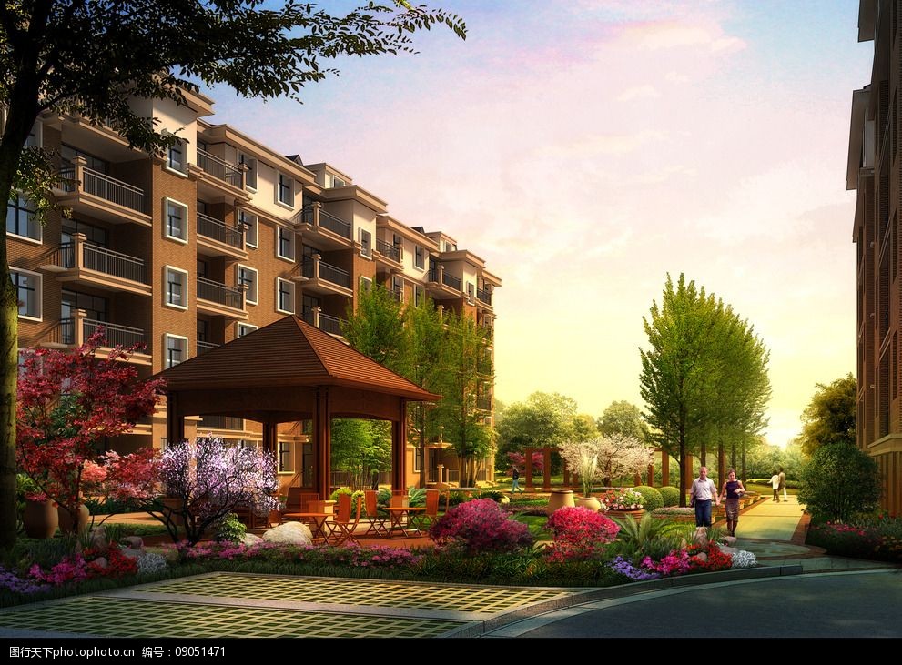 小区景观效果图图片