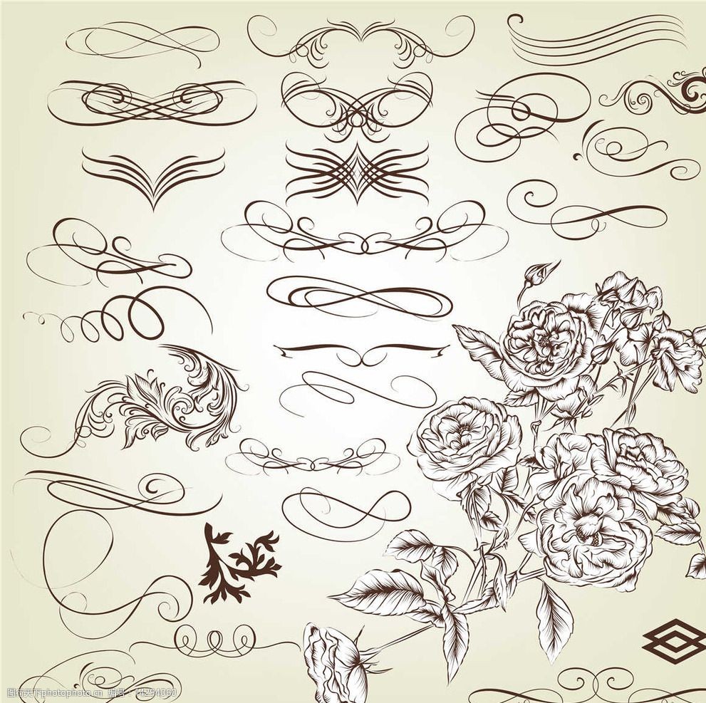 设计图库 底纹边框 花边花纹 关键词:欧式花纹图标 古典图标 欧式花纹